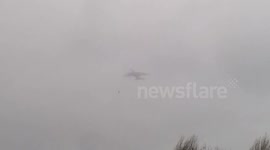 Emirates Airbus A380 go around at Manchester Airport