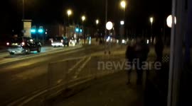 Emergency services at Boston after storm surge