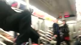 freestyle dancing on New York train