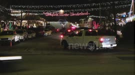 Wakefield Court Winter Wonderland Christmas Lightshow Traffic Timelapse V13483