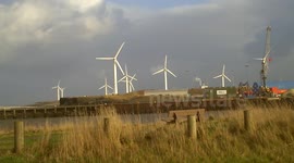 Christmas Eve Storm - Turbines Generating Electricity
