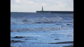 HEAVY WINDS AT SEAHAM  County Durham