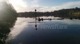 Flooding in Guildford, Surrey, UK on Christmas Day