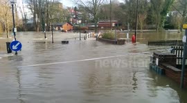 Flooding in Guildford, Surrey, UK on Christmas Day