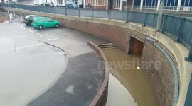 Flooding in Guildford, Surrey, UK on Christmas Day