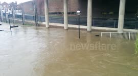 Flooding in Guildford, Surrey, UK on Christmas Day
