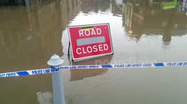 Flooding in Guildford, Surrey, UK on Christmas Day