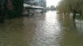 Flooding in Guildford, Surrey, UK on Christmas Day