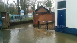 Flooding in Guildford, Surrey, UK on Christmas Day