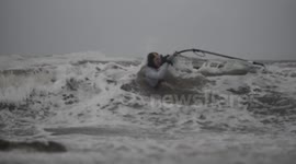 Wind Surfing Storm Surge Barassie Beach Troon 03/01/14