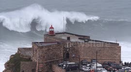Huge Waves at Nazare, Portugal