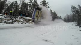 Spectacular rally crash in Norway