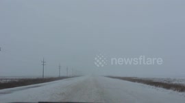 Unplowed Roads During Manitoba Snowstorm