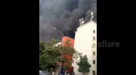 Industrial park catches fire in China