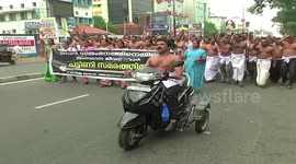 Over 100 half-naked men protest against demonetisation in India