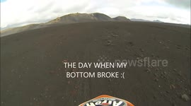 Bad enduro accident near volcano Hekla