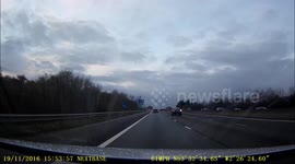 Van speeding and weaving on hard shoulder