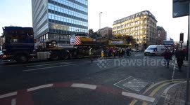 Long Reach Excavator Arriving At China Town Fire