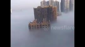 Fog and smog covers entire city in China