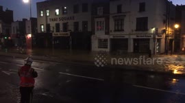 Newsflare Edit - Houses flooded after burst water main in Islington, London