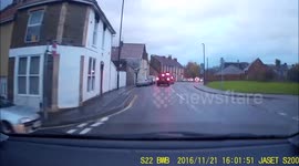 mercedes driver nearly hits van