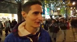 Busy High Street West End London Large Crowds December 2016