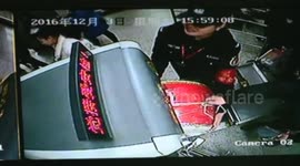 Drum gets stuck in security equipment in train station
