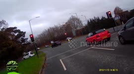 M80JNS Mark Jones Plastering Ltd Close Pass nearly hit central reservation