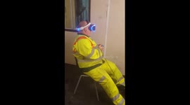 Man freaks out while playing VR horror game for the first time