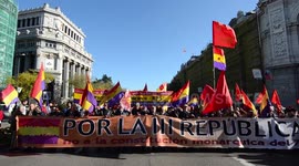 Demonstration claiming for the 3rd Spanish Republic in Madrid, Spain