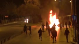 Molotov cocktails 'launched' at police as riots break out in Greece
