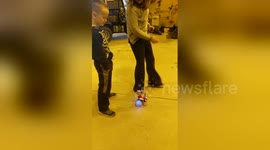 Newsflare Edit - Girl pulls out her younger brother's tooth using a remote-control car