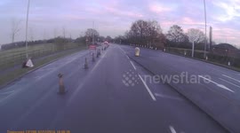 Foreign driver drives the wrong way on a slip road, Lichfield