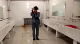 Toilet cleaner mimics Michael Jackson dance