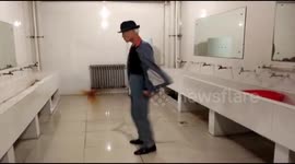 Toilet cleaner shows off impressive Michael Jackson dance moves