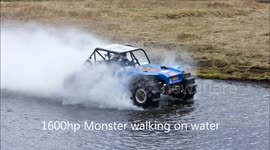 1600hp monster Bronco hydroplaning on a river