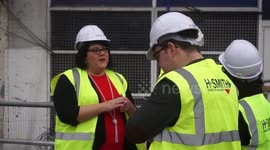 Night Czar, Amy Lamé, visits site of new music venues on Denmark Street,London,UK