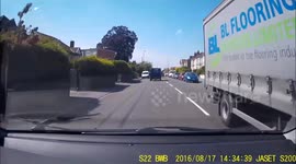 Shocking driver pulls out and stops!