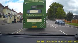 Learner driver near miss with bus and truck