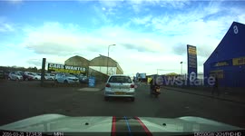 Emerging through queue and filtering motorbike crash with Audio