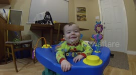 CUTE Baby Jumps himself to sleep - Keeps Jumping LOL