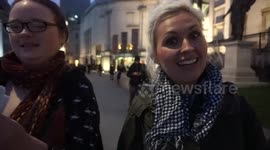 Amateur Vegan Style Xmas Carolling in Trafalgar Square,London,UK