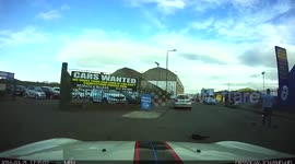 Motorcylist thrown from bike in nasty collision with car