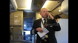 Pilot in sensational form as he addresses passengers about Iceland's volcanic eruption