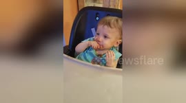 Newsflare Edit - All he wants is to finish that chocolate!