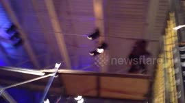 DEATHMATCH WRESTLING PLUNG FROM TOP OF CAGE!!!