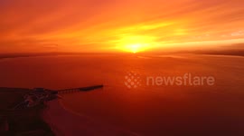 Stunning Sunset Drone Footage Over Lough Foyle