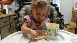Genius Vegan Toddler Counts Pinto Beans