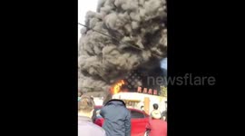 Furniture factory on fire in China