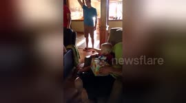 Husband surprised during gender reveal with 'twins' news
